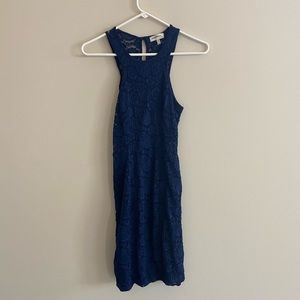 High neck lace dress